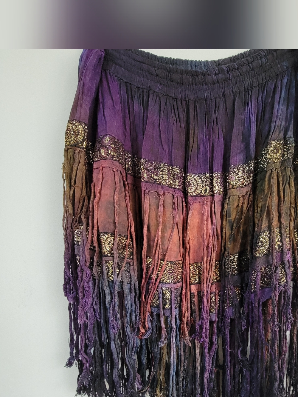 Tie Die Tassle Hippie Boho Women's One Size Skirt Festival Coachella Western - Picture 2 of 7